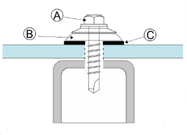 Схема монтажа листового поликарбоната болтовым способом